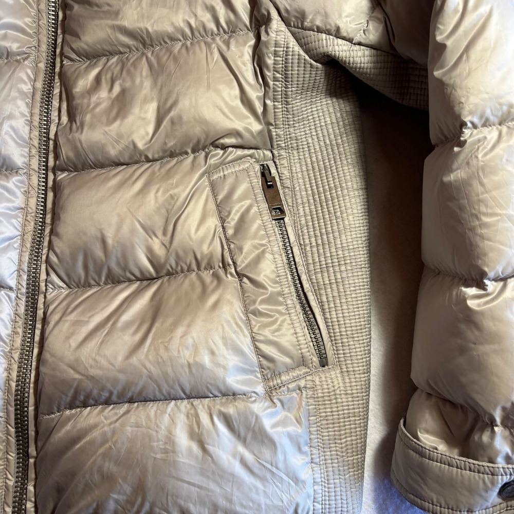 Burberry‎ Brit Townfield Down Puffer Jacket Women's Quilted Coat High Neck Beige - Picture 2 of 14